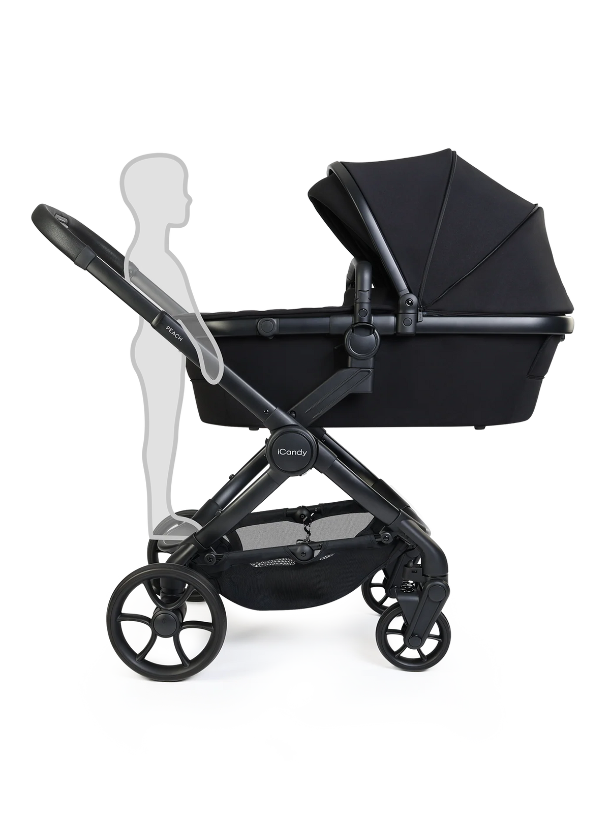 iCandy Peach 8 Black Pushchair and Carrycot - 360 Car Seat Pushchair Bundle