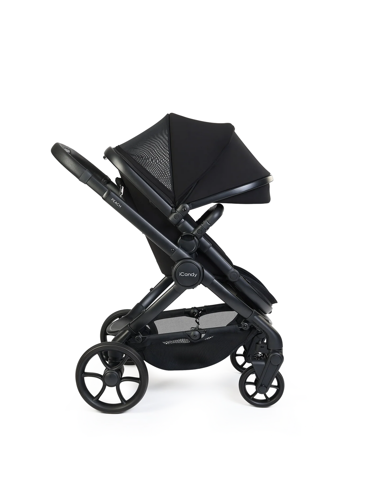 iCandy Peach 8 Black Pushchair and Carrycot - 360 Car Seat Pushchair Bundle