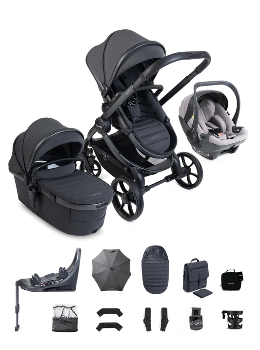 iCandy Peach 8 Grey Pushchair and Carrycot - 360 Car Seat Pushchair Bundle