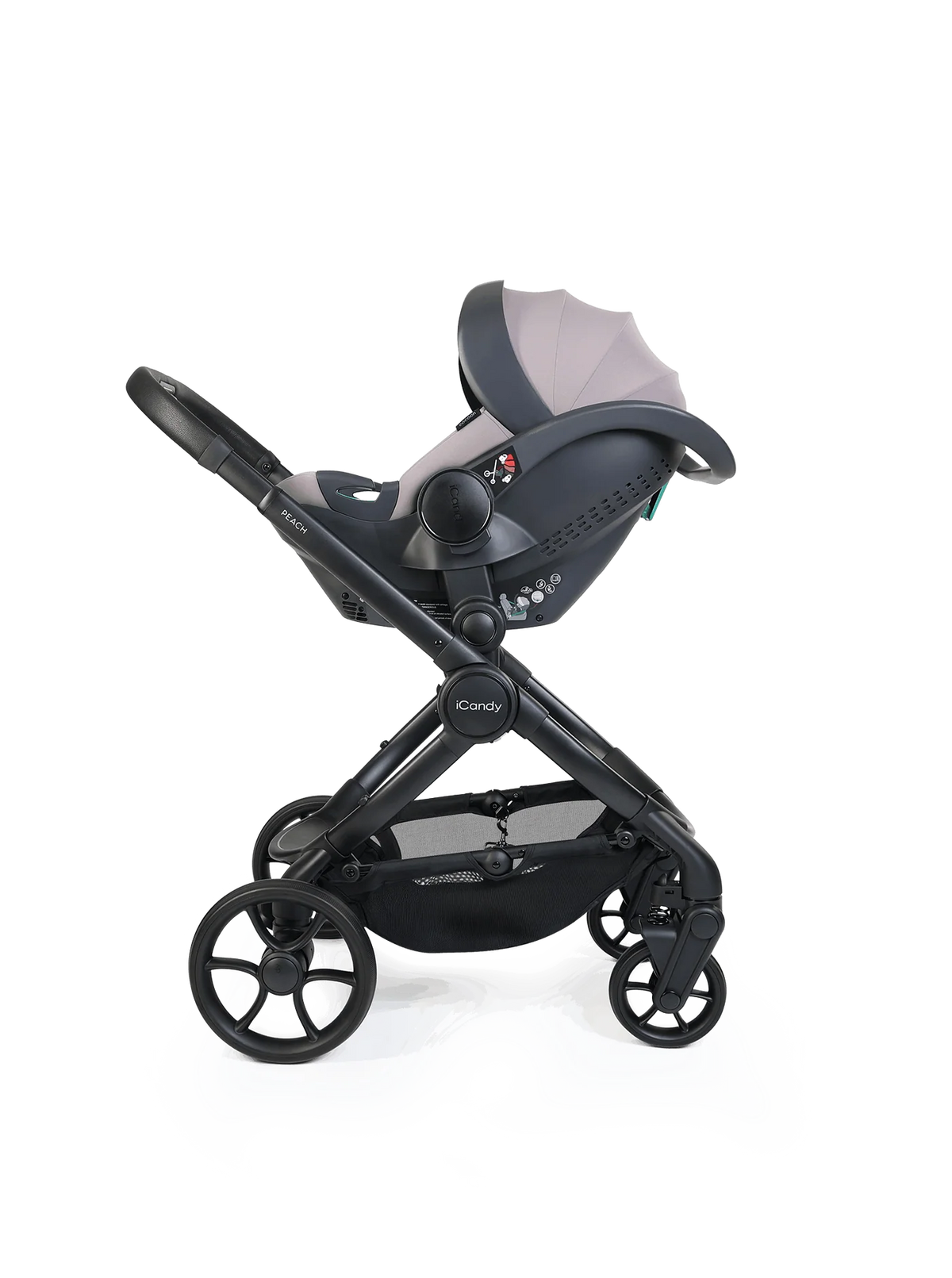 iCandy Peach 8 Porcini Pushchair and Carrycot - 360 Car Seat Pushchair Bundle