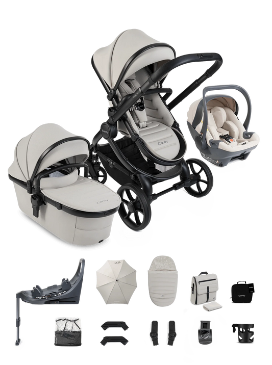 iCandy Peach 8 Taupe Pushchair and Carrycot - 360 Car Seat Pushchair Bundle
