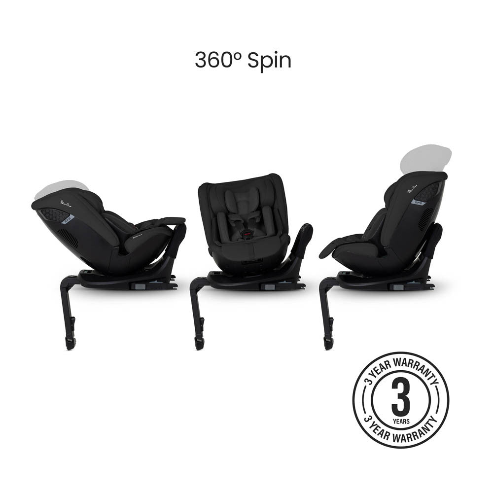 Silver Cross Motion 3 All Size 360 Rotating Car Seat Iconic Black