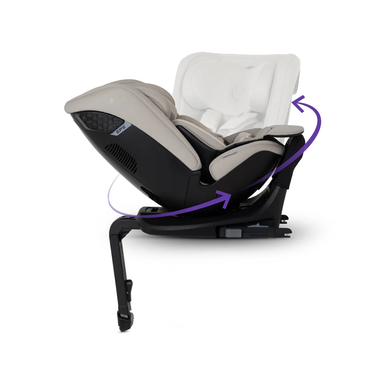 Silver Cross Motion 3 All Size 360 Rotating Car Seat Natural Taupe