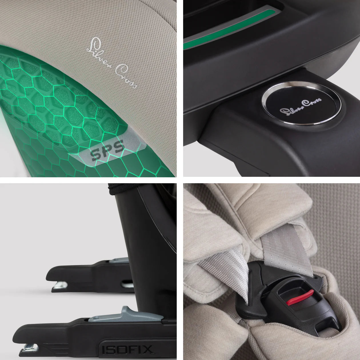 Silver Cross Motion 3 All Size 360 Rotating Car Seat Natural Taupe