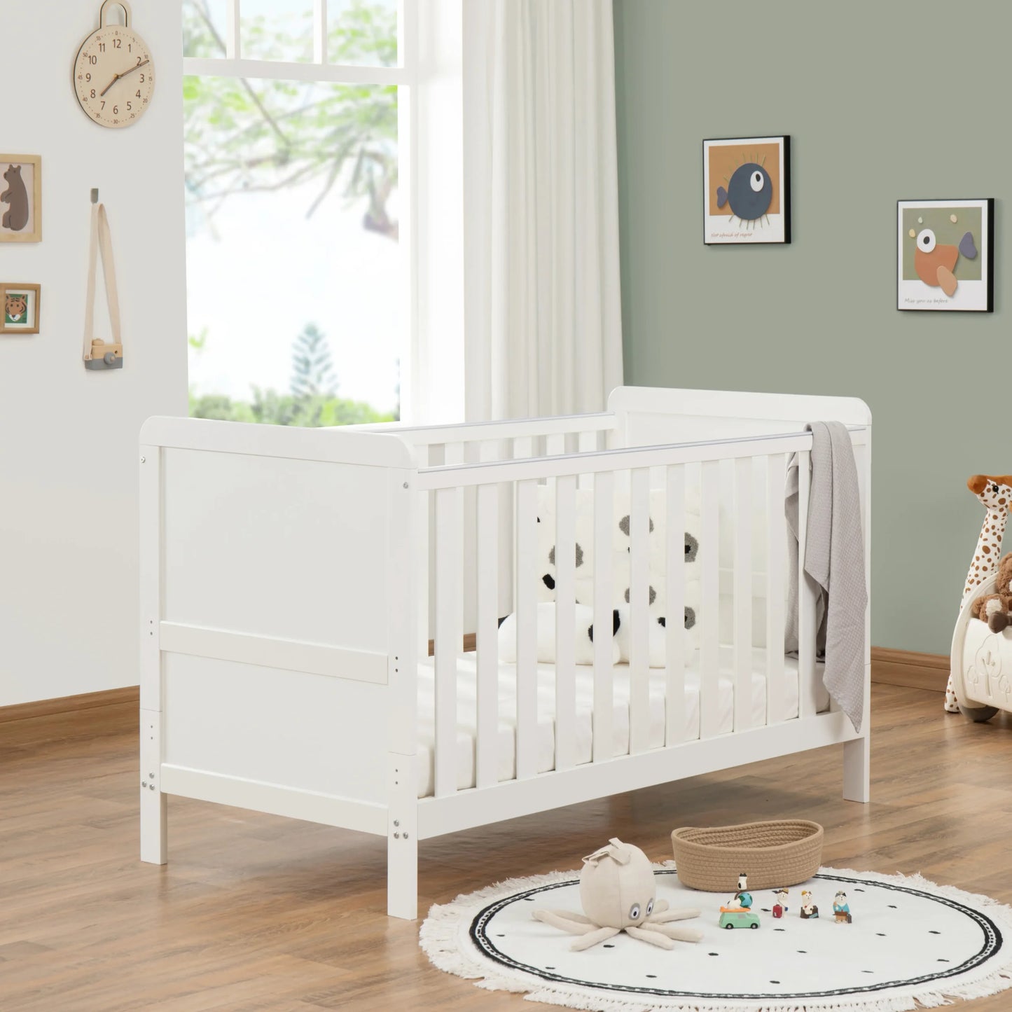 Babymore Caro Urban Cot Bed White *AUGUST OFFER