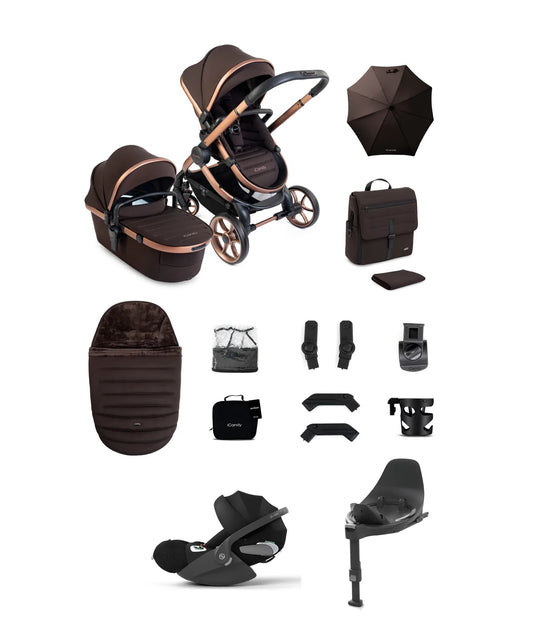 iCandy Peach 8 Complete Bundle with Cybex Cloud T i-Size Rotating Baby Car Seat - Pecan