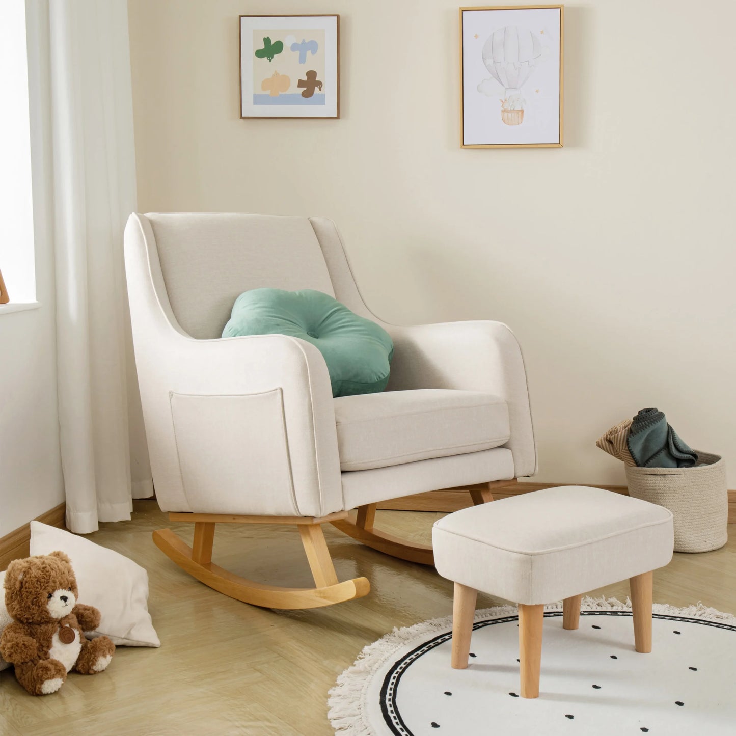 Ida Nursing Chair with Footstool – Ivory *AUGUST OFFER
