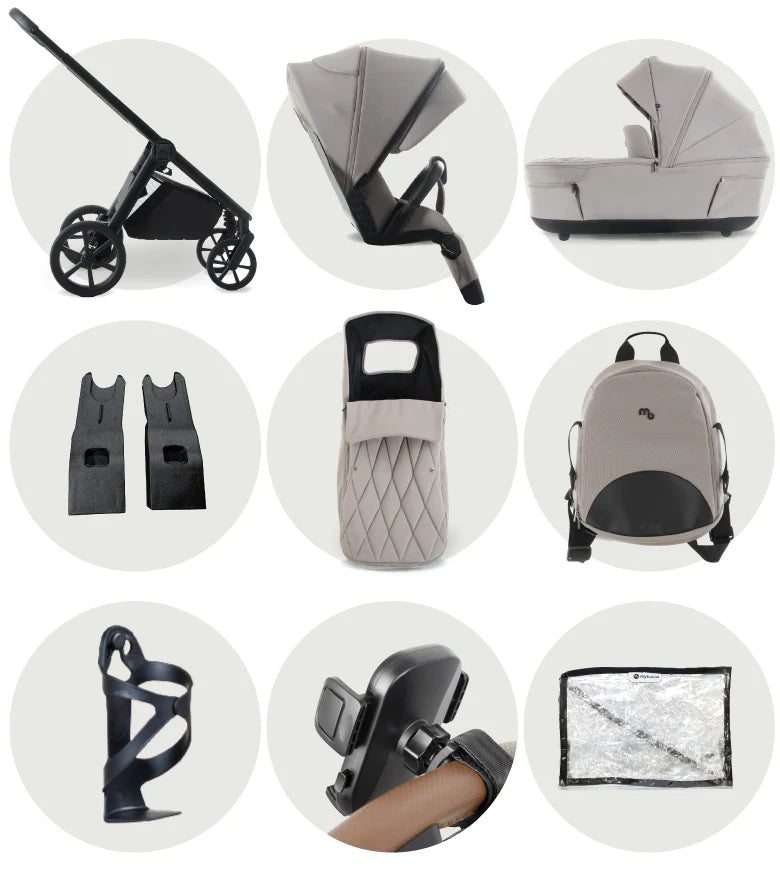 My Babiie MB450 LUXE 2-in-1 Pushchair & Carrycot - Mink *Pre Order