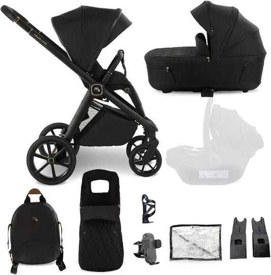 My Babiie MB450 LUXE 2-in-1 Pushchair & Carrycot - Black *Pre Order