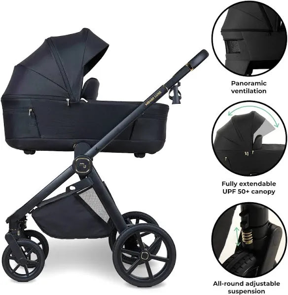My Babiie MB450 LUXE 2-in-1 Pushchair & Carrycot - Black *Pre Order