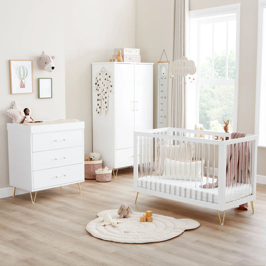 Babymore Kimi Acrylic 3 Piece Nursery Room Set *AUGUST OFFER FREE FOAM MATTRESS