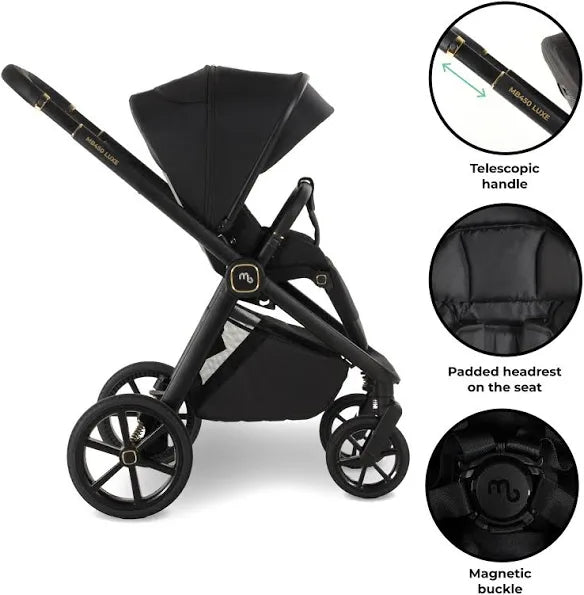 My Babiie MB450 LUXE 2-in-1 Pushchair & Carrycot - Black *Pre Order