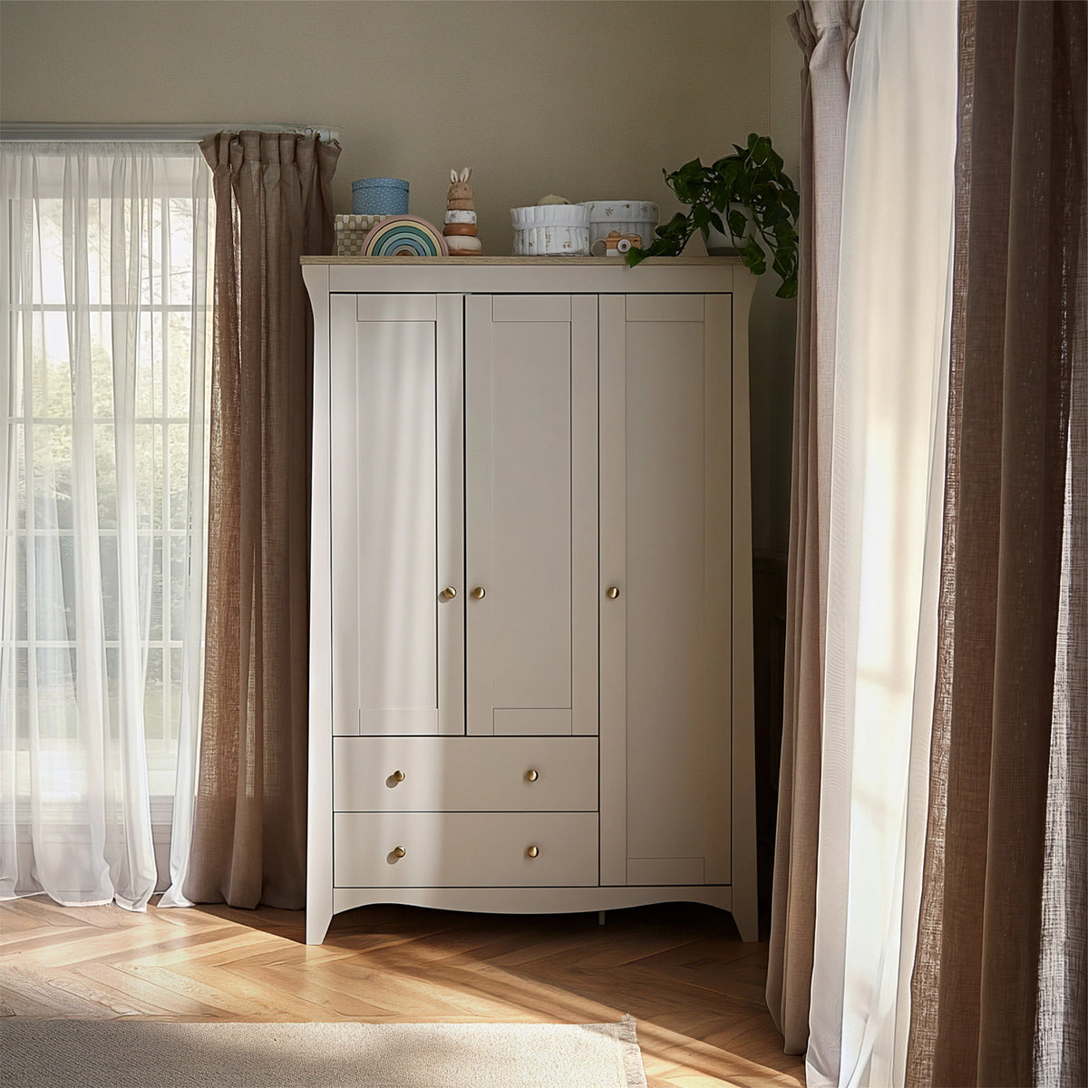 CuddleCo Clara Triple Wardrobe, Cashmere & Ash