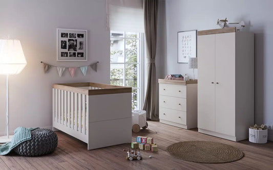 Little Acorns Burlington 3 Piece Nursery Room Set – Cashmere/Truffle Oak Store Collection only or local delivery
