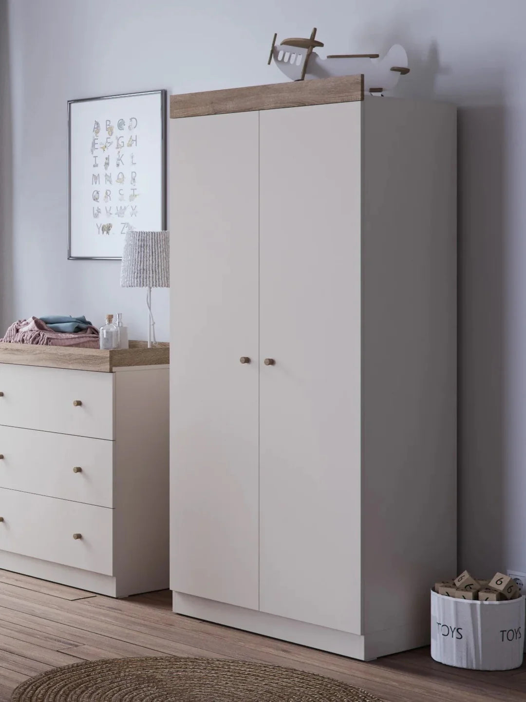 Little Acorns Burlington 3 Piece Nursery Room Set – Cashmere/Truffle Oak Store Collection only or local delivery