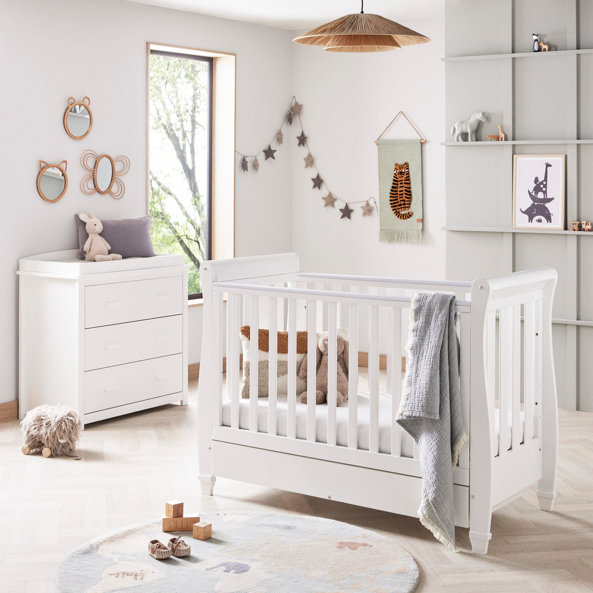 Babymore Eva 2 Piece Nursery Room Set – White *SEPTEMBER OFFER