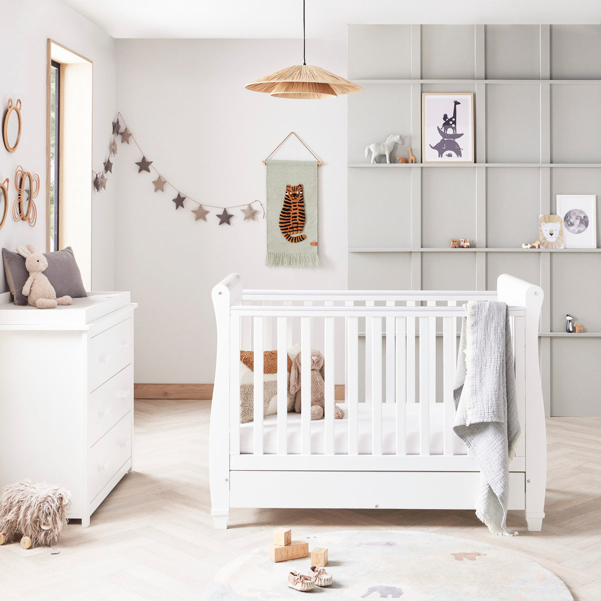 Babymore Eva 2 Piece Nursery Room Set – White *SEPTEMBER OFFER