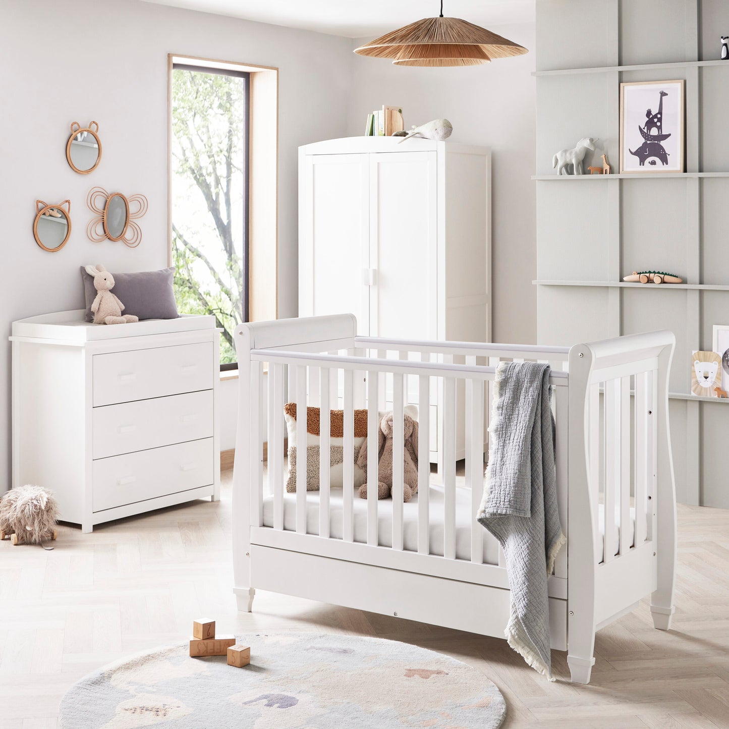 Babymore Eva 3 Piece Nursery Room Set – White *AUGUST OFFER