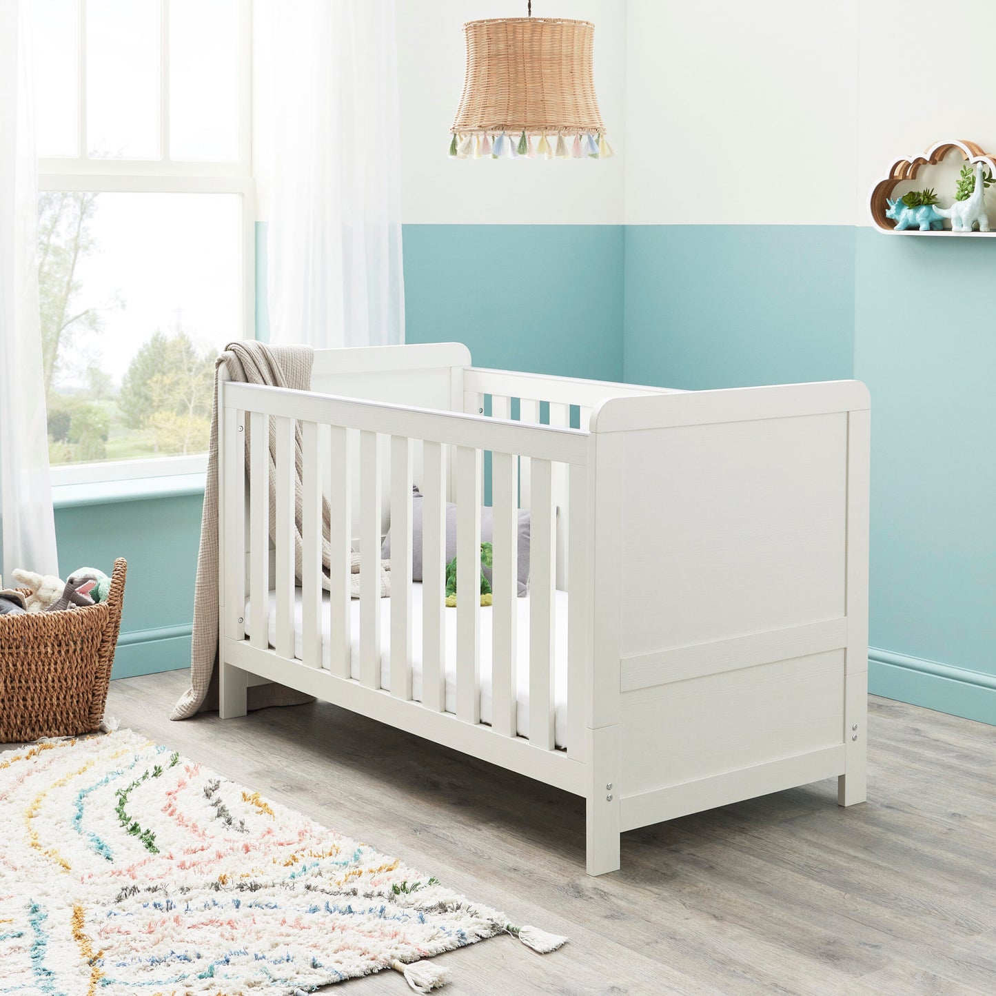 Babymore Caro 2 Piece Nursery Room Set – White Wash