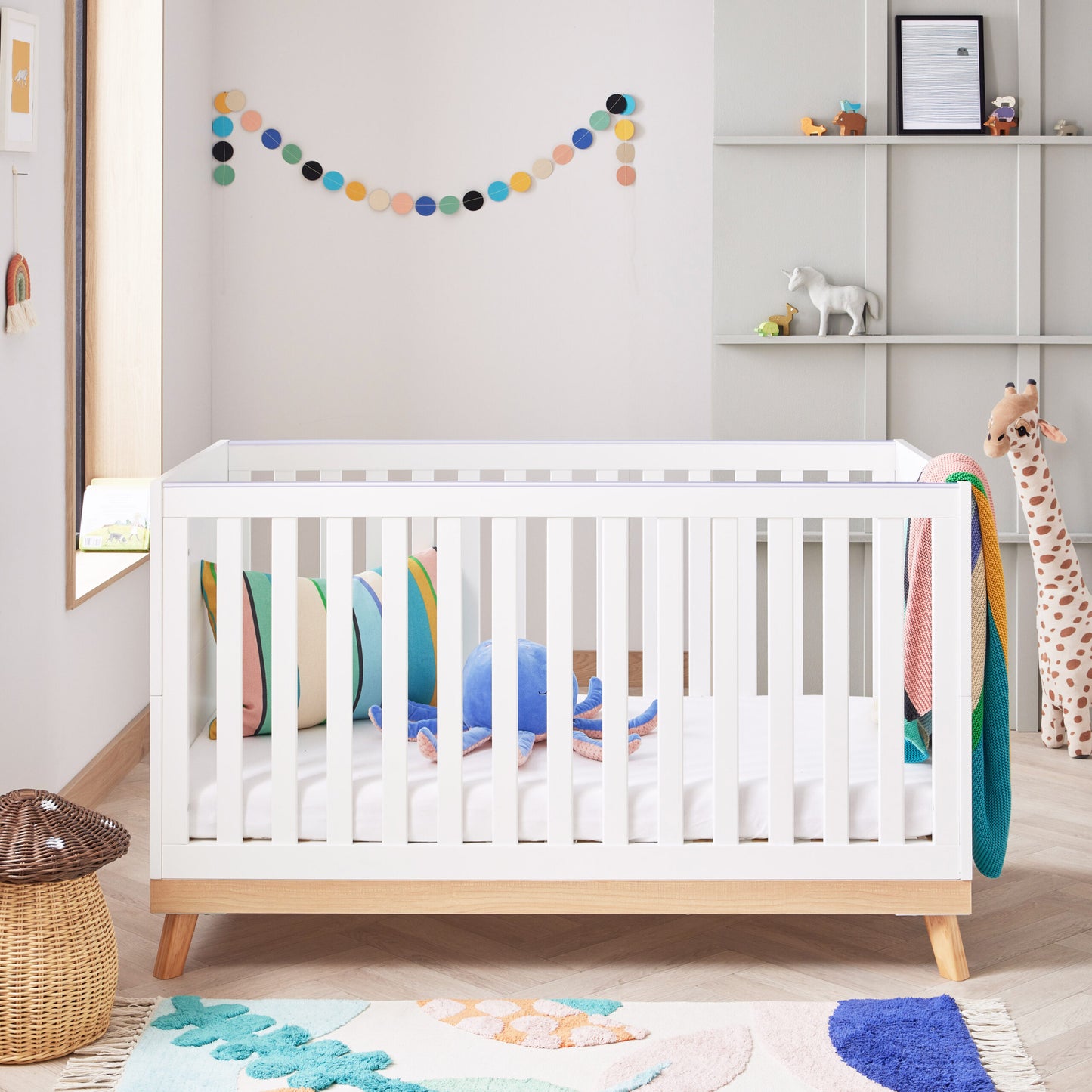 Babymore Mona 2 Piece Nursery Room Set – white *AUGUST OFFER & FREE FOAM MATTRESS