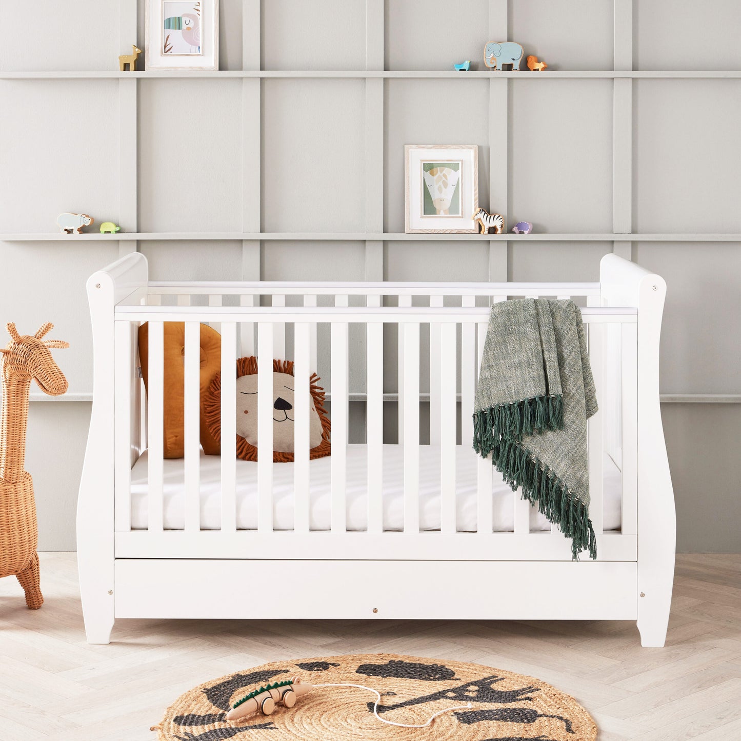 Babymore Stella 2 Piece Nursery Room Set – white *AUGUST OFFER & FREE FOAM MATTRESS