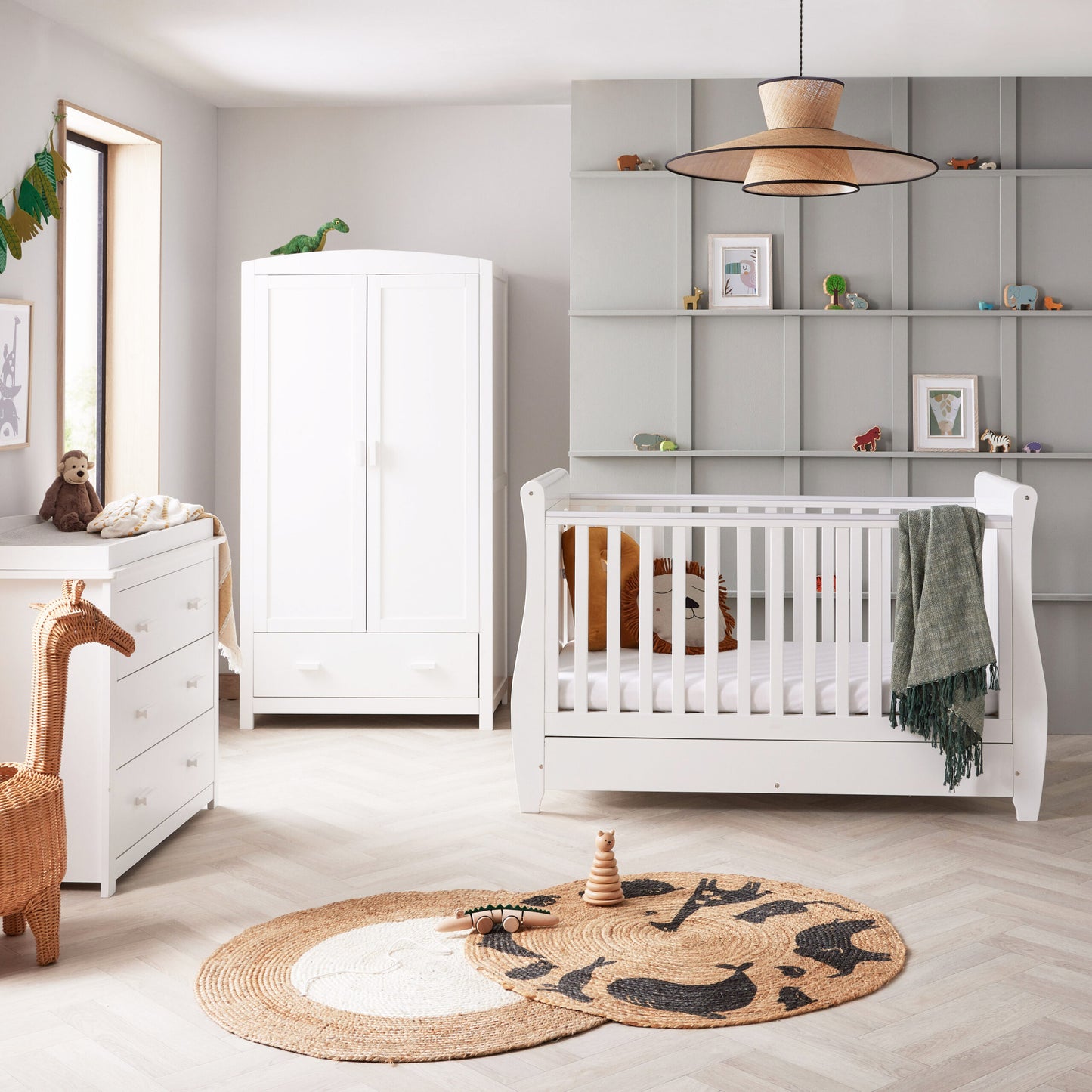 Babymore Stella 3 Piece Nursery Room Set – white *AUGUST OFFER & FREE FOAM MATTRESS