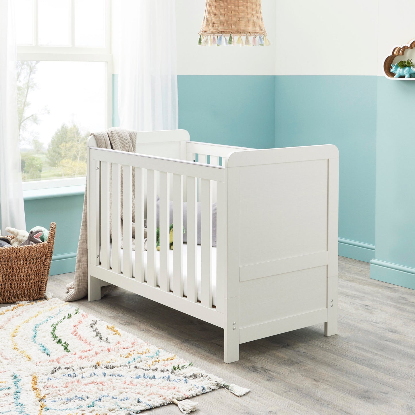 Babymore Caro Mini 3 Piece Nursery Room Set – White Wash *AUGUST OFFER FREE FOAM MATTRESS