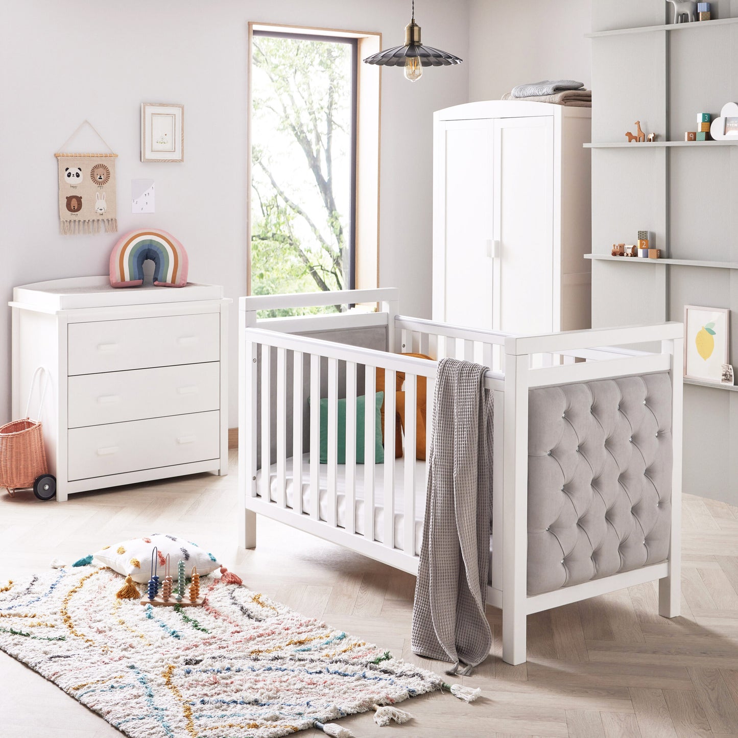 Babymore Velvet Deluxe 3 Piece Nursery Room Set *AUGUST OFFER & FREE FOAM MATTRESS