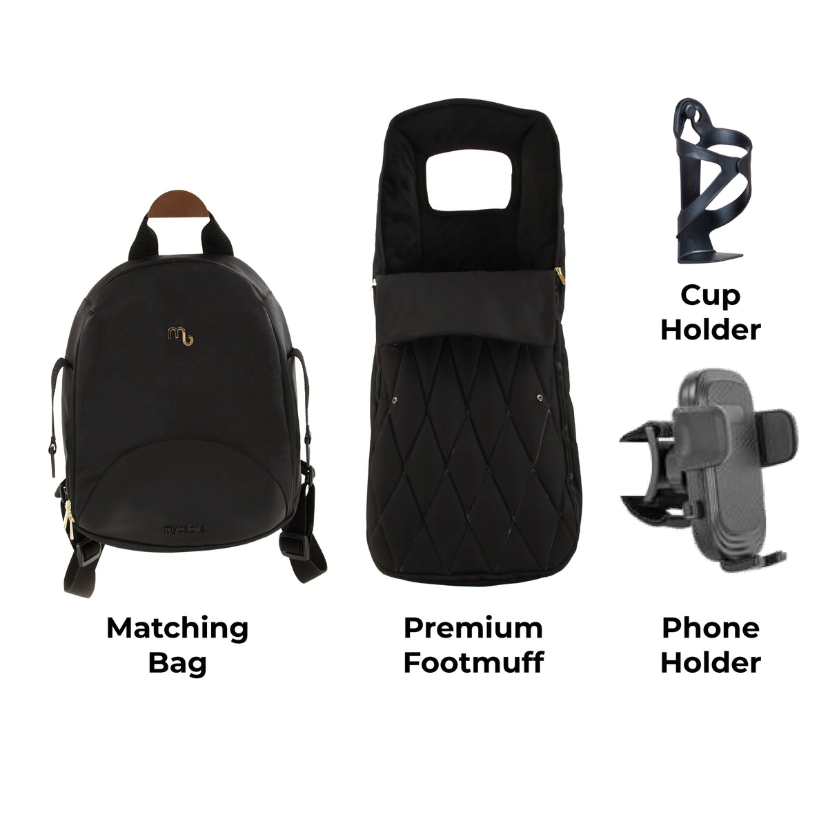My Babiie MB450 LUXE 3-in-1 Travel System with Base - Black Pre Order