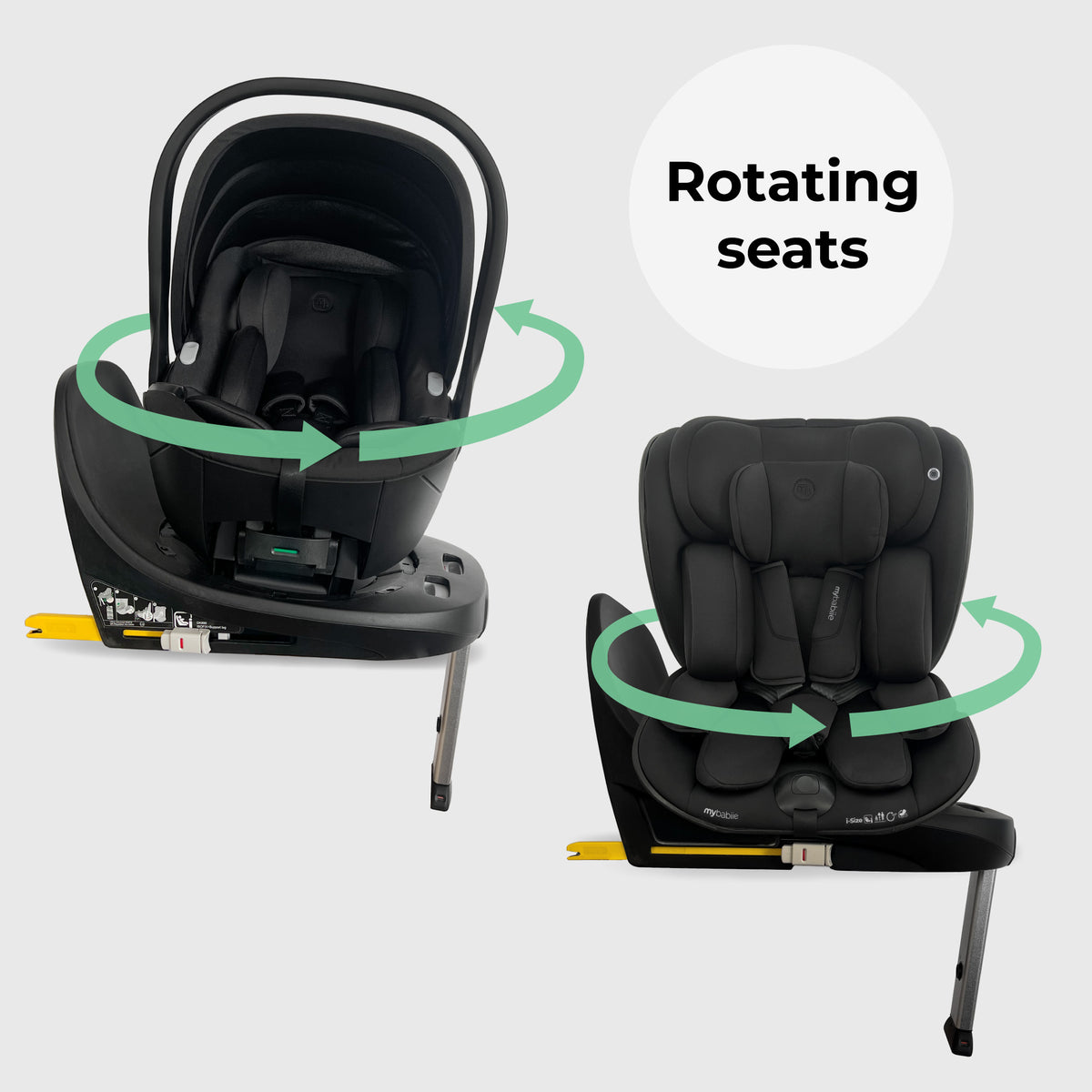 MBCS05 Rotating Family Set with Base, Infant Carrier and Toddler Car Seat Bundle