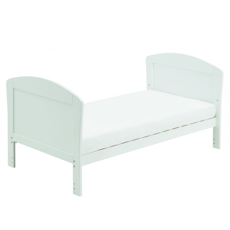 Babymore Aston drop side  Cot Bed & foam mattress- White