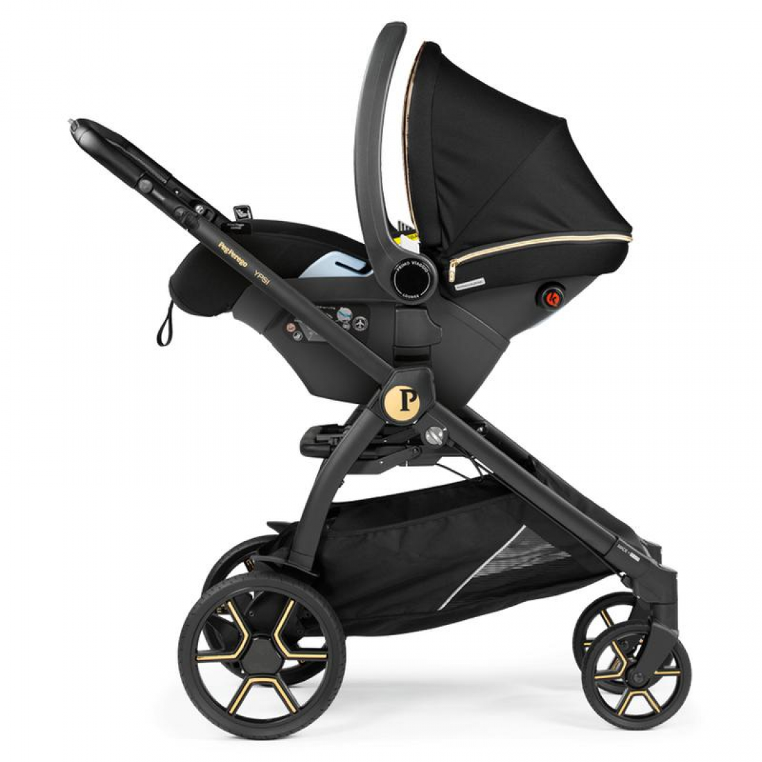 Peg Perego Ypsi Lounge i-Size Travel System Bundle, Graphic Gold