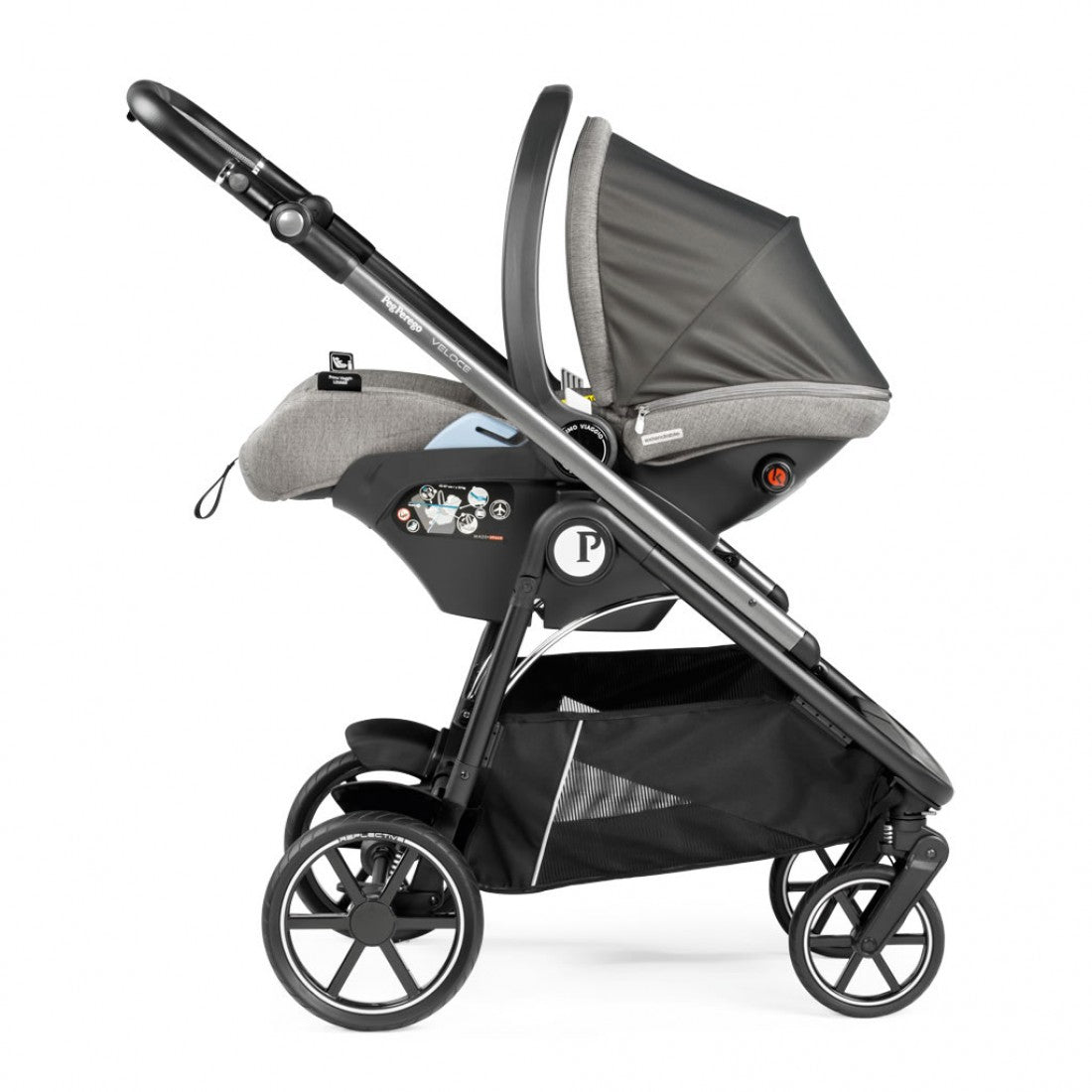 Peg Perego Veloce Lounge I-Size Travel System Bundle, City Grey