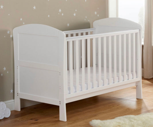 Babymore Aston drop side  Cot Bed- White *AUGUST OFFER