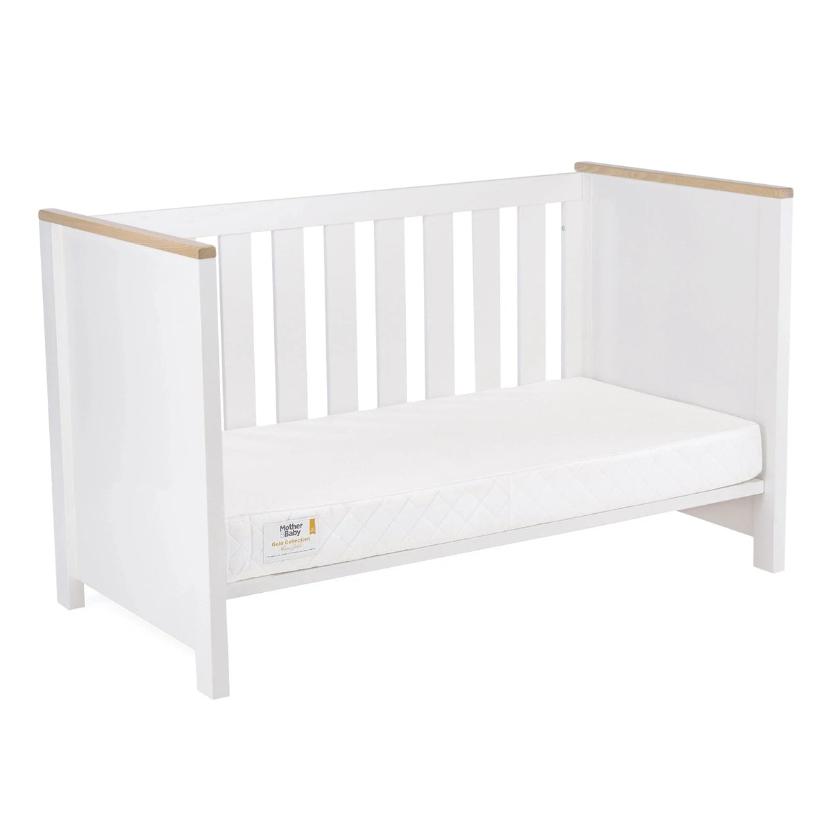 Cuddle Co Aylesbury 3 Piece Nursery Furniture Set (Cot Bed, Dresser & Wardrobe) - White & Ash