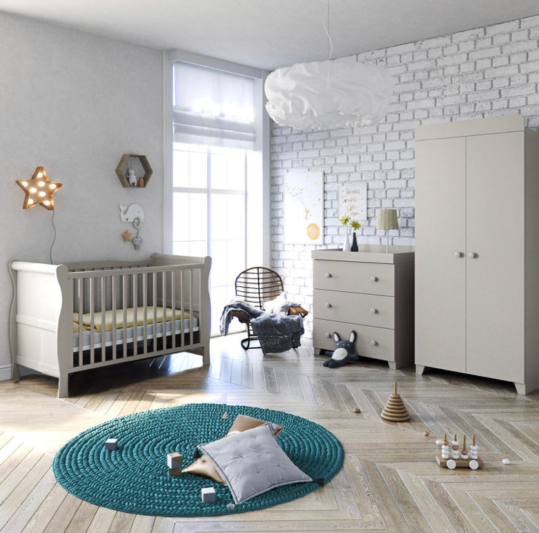Little Acorns Traditional Sleigh 3 Piece Room Set – Soft grey *Local delivery or store collection only