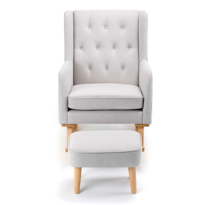 Babymore Lux Nursing Chair with Footstool – Grey *AUGUST OFFER