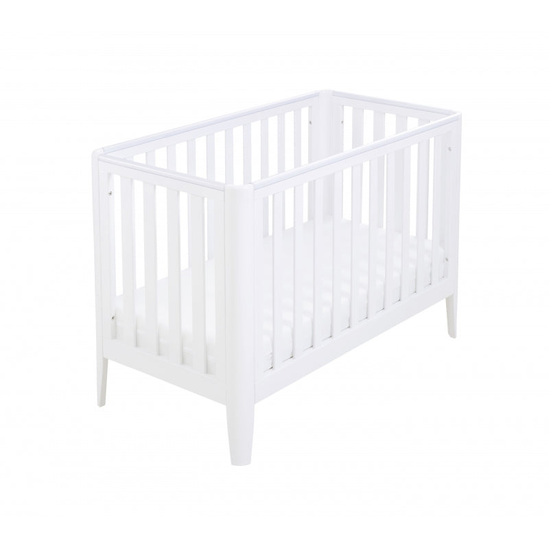 Babymore Iris Cot Bed & cot top changer & foam mattress -White