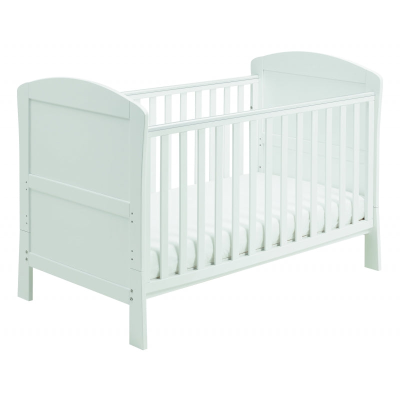 Babymore Aston drop side  Cot Bed- White *SEPTEMBER OFFER