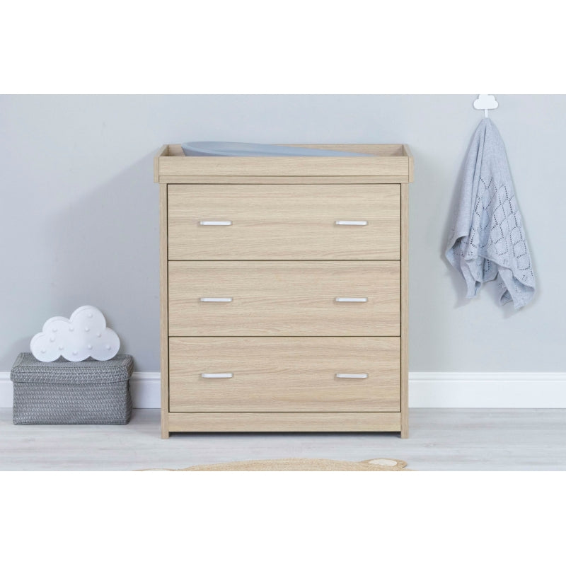 Babymore Luno 3 Piece Furniture Room Set-Oak