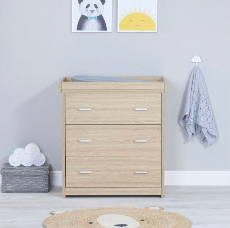 Babymore Veni 3 Piece Furniture Room Set-Oak