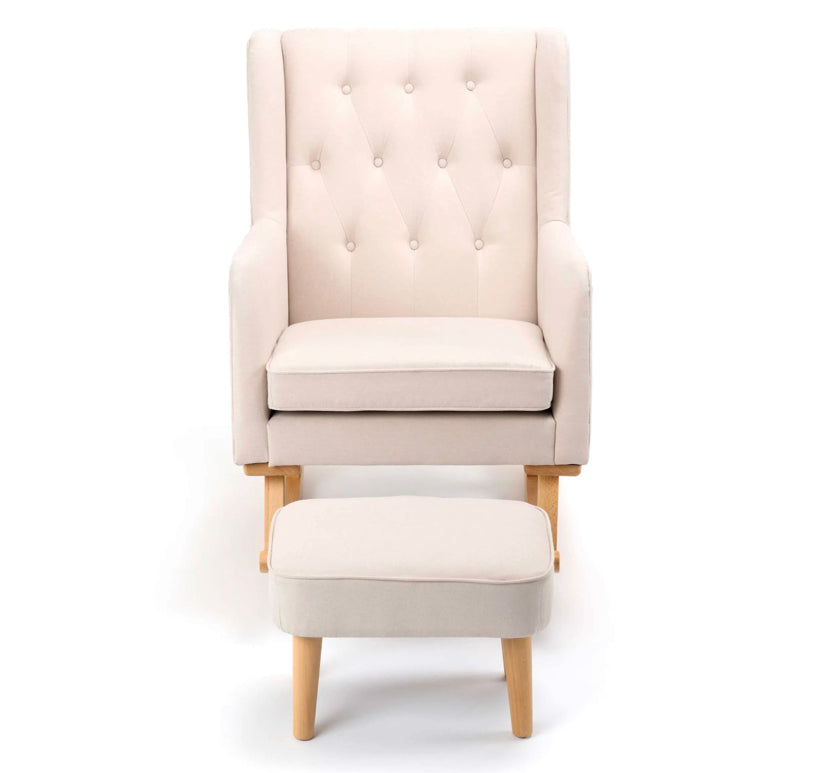 Babymore Lux Nursing Chair with Footstool – Cream