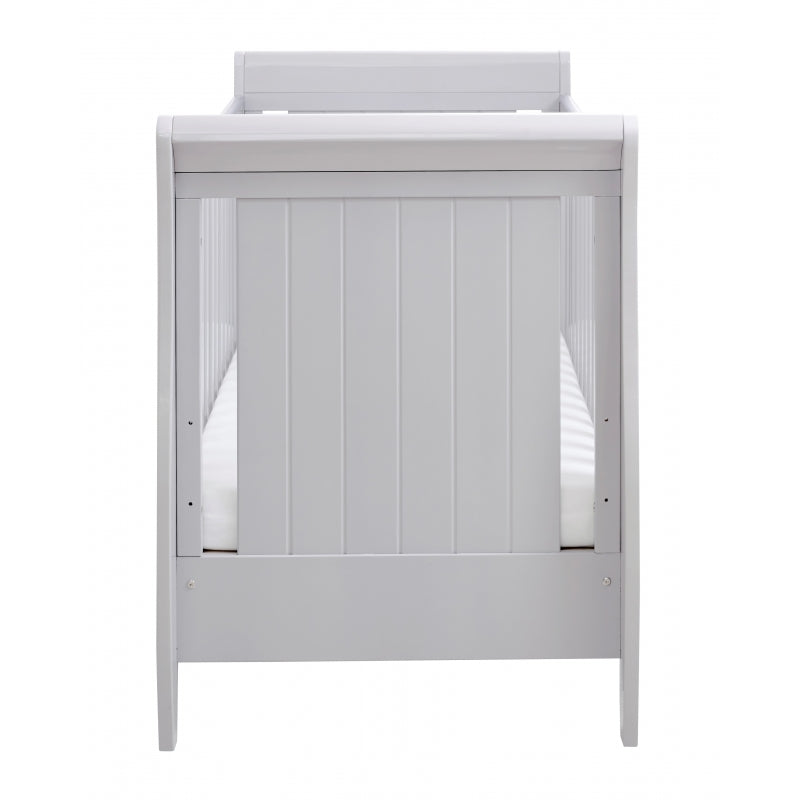 Babymore Stella Sleigh Drop Side  Convertible Cot Bed- Grey *FREE FIBRE MATTRESS AUGUST OFFER