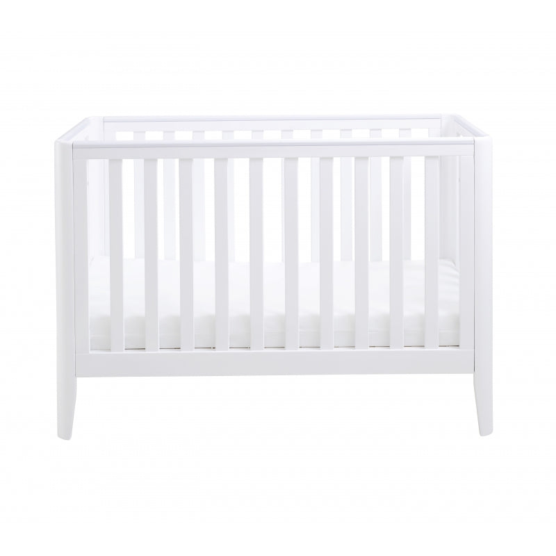 Babymore Iris Cot Bed & cot top changer & foam mattress -White