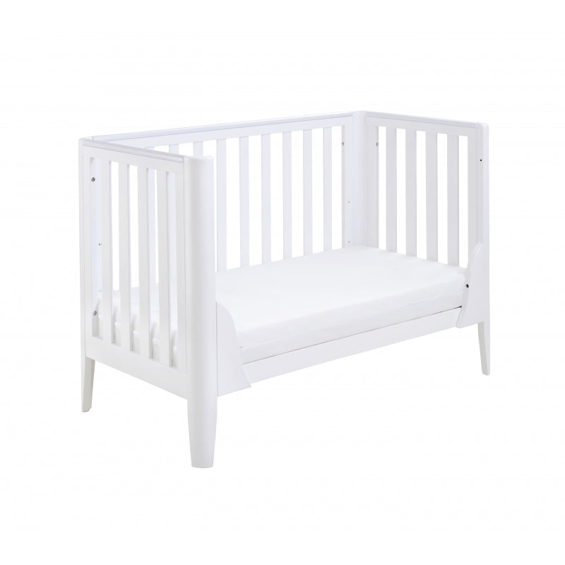 Babymore Iris Cot Bed & cot top changer & foam mattress -White