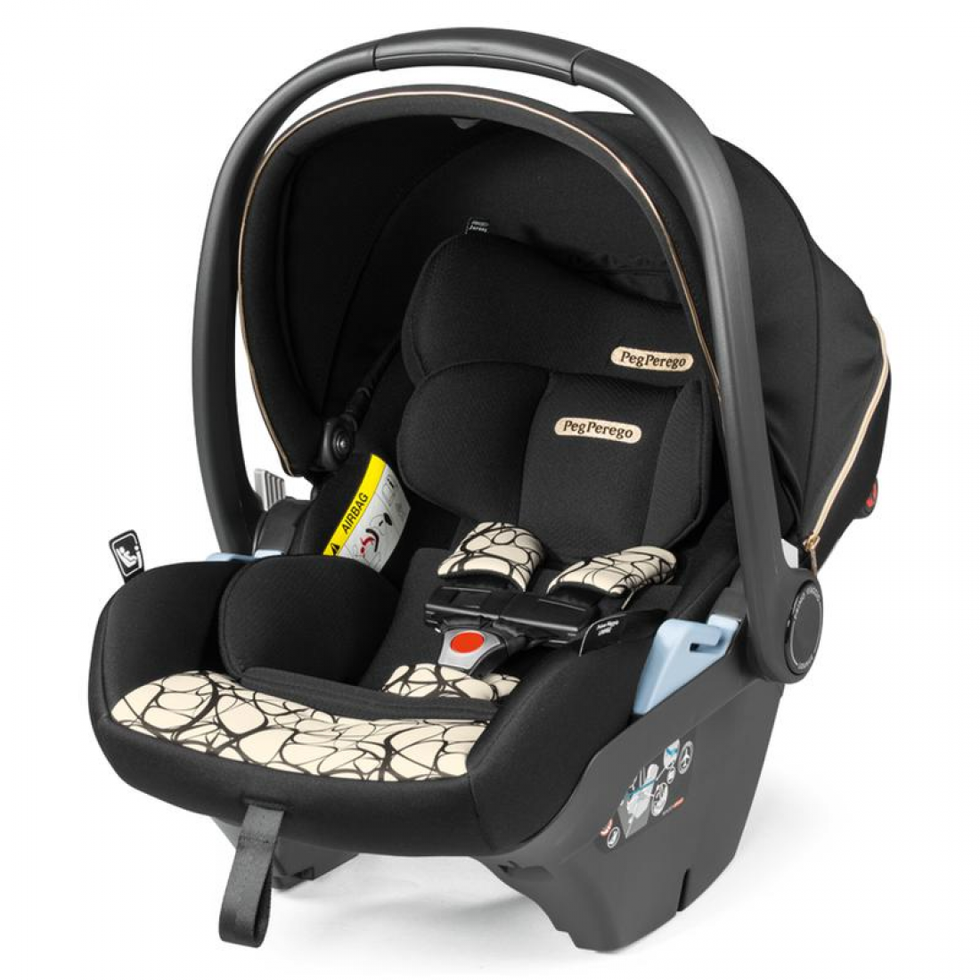 Peg Perego Ypsi 3 in 1 Lounge Modular Travel System Bundle, Graphic Gold