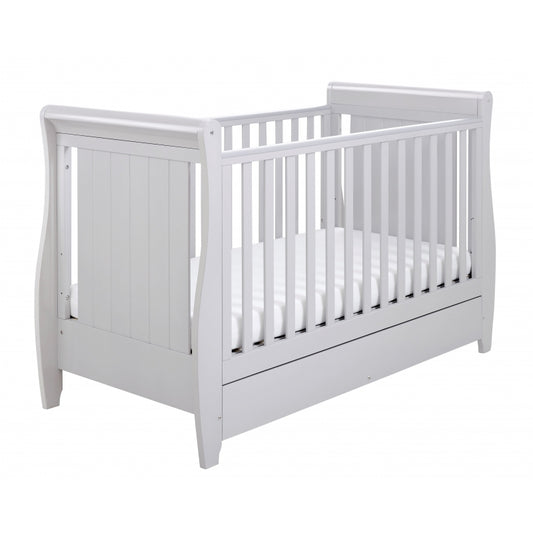 Babymore Stella Sleigh Drop Side  Convertible Cot Bed- Grey *SEPTEMBER OFFER FREE COT TOP CHANGER