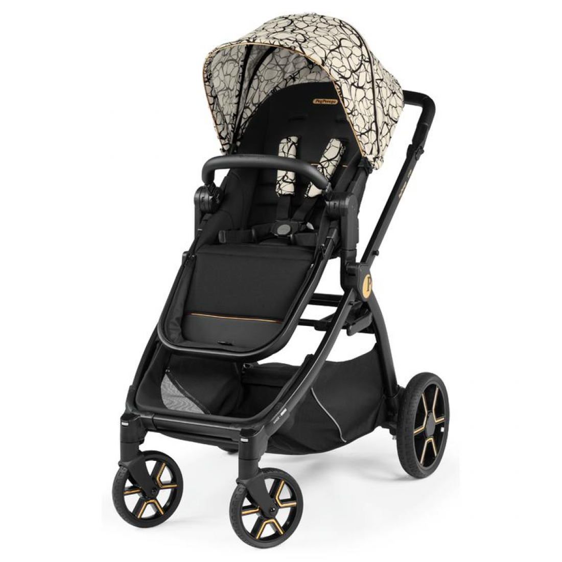 Peg Perego Ypsi Lounge i-Size Travel System Bundle, Graphic Gold