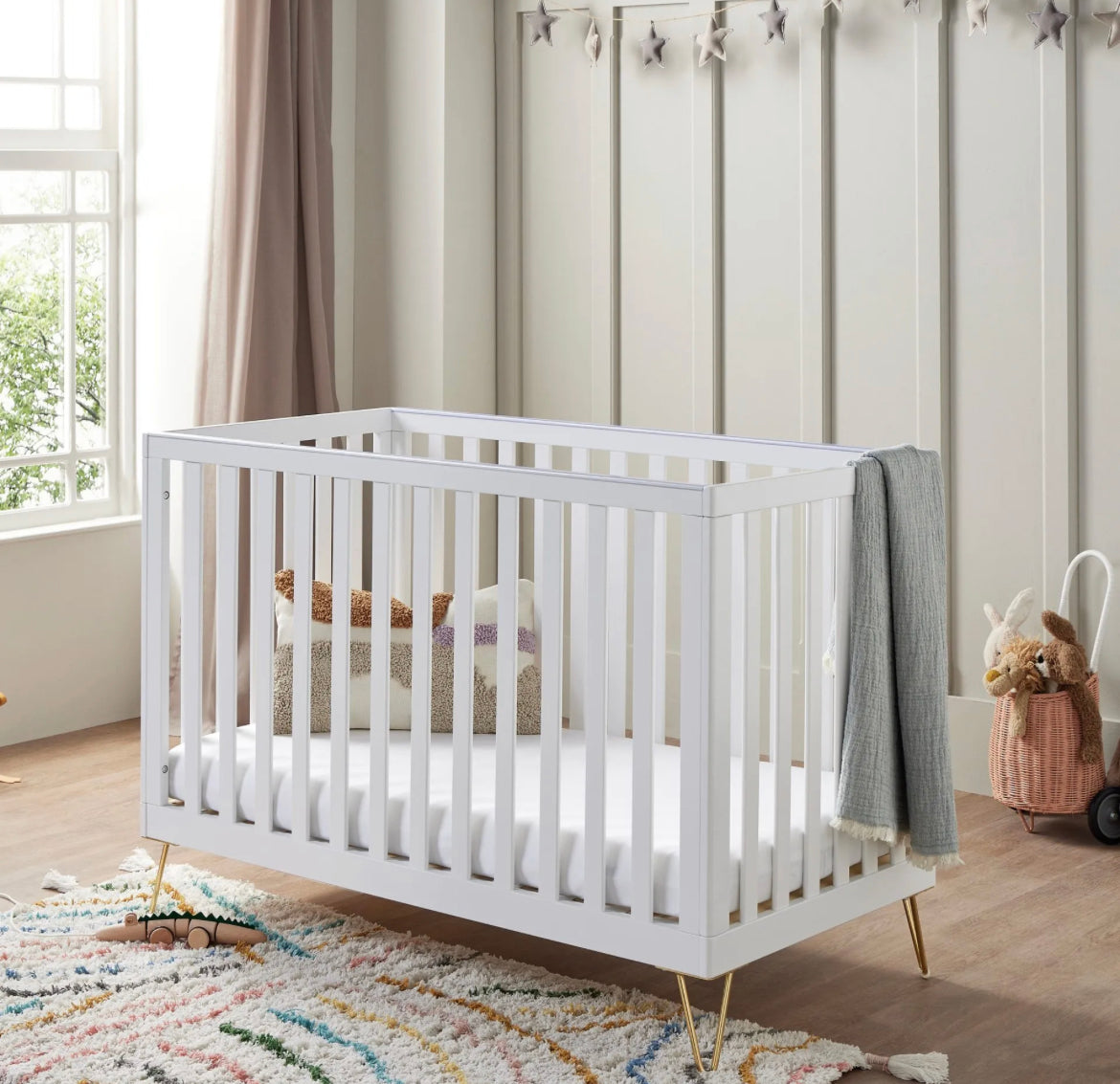 Babymore Kimi Cot Bed – White *AUGUST OFFER