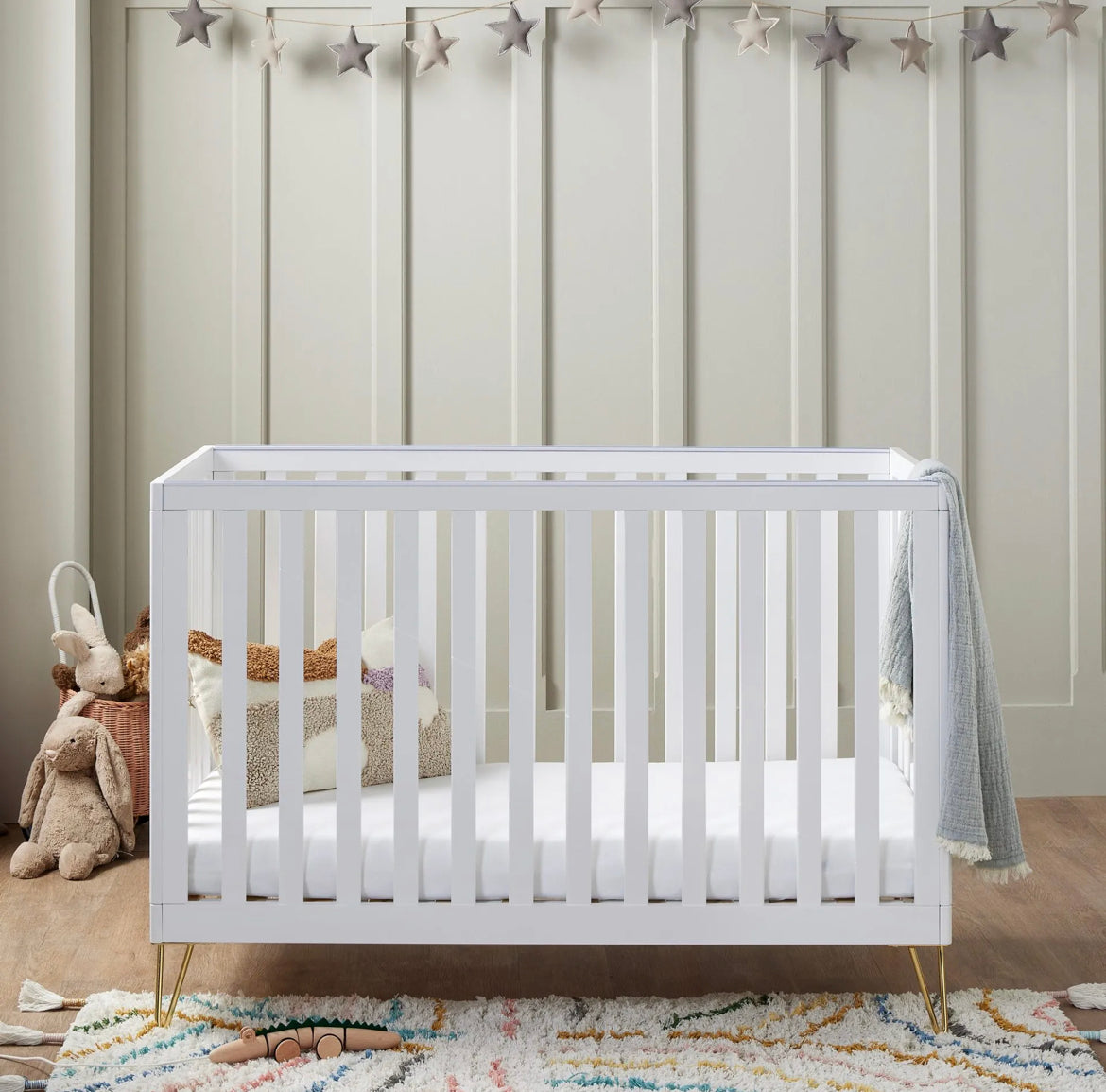 Babymore Kimi Cot Bed – White *AUGUST OFFER